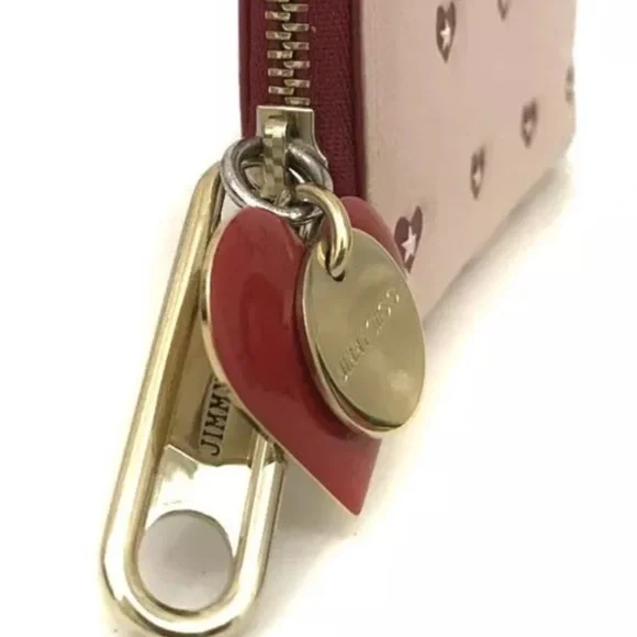 Authentic Jimmy Choo Heart Star Leather Coin Purse Wallet Bicolor VALENTINES 💘 - Picture 10 of 13